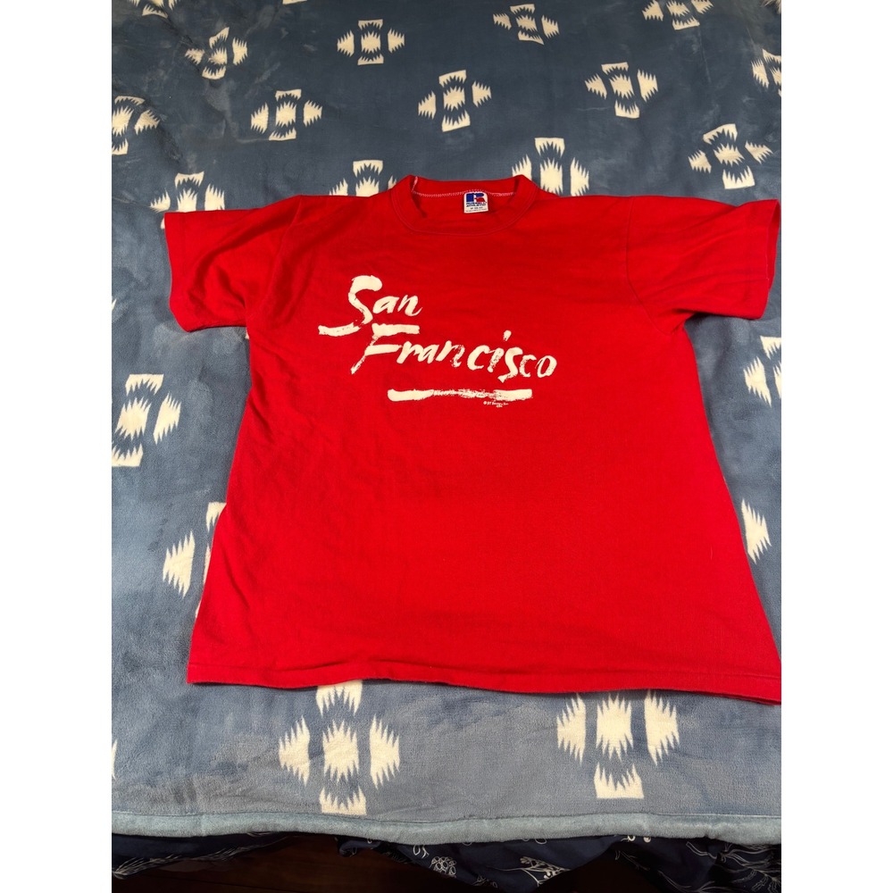 Vintage Russell Athletic San Francisco Graphic T-Shirt Red Single Stitch Medium